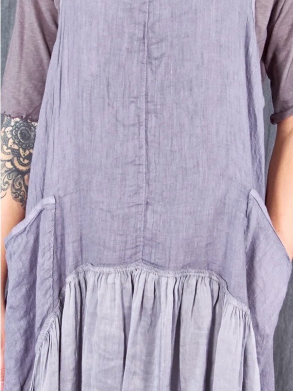 Blue Fish Hemp Silk Linen Frock-Purple Dusk New without Tags - Picture 5 of 9